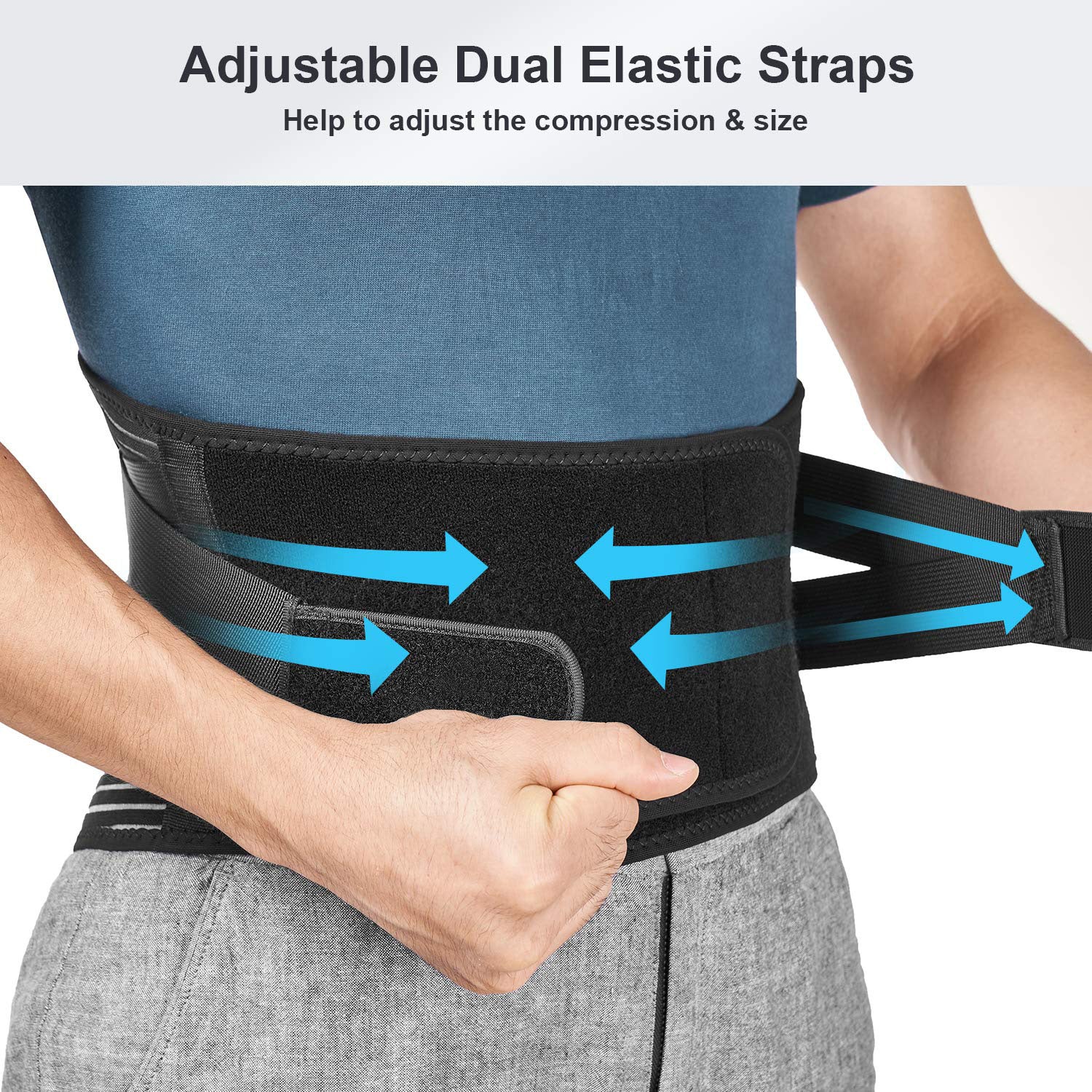 Adjustable Lumbar Back Brace, Non-slip Breathable Waist Support Belt