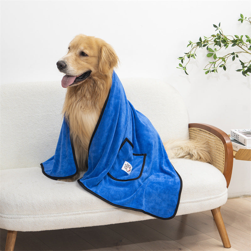 Microfibre Fast Drying Super Absorbent Pet Dog Cat Bath Robe Towel, Extra Soft & Thick