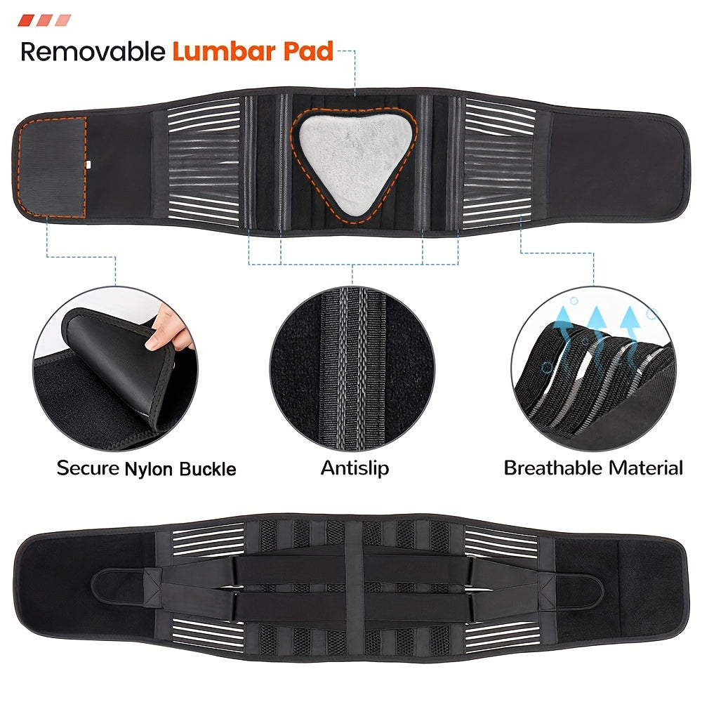 Adjustable Lumbar Back Brace, Non-slip Breathable Waist Support Belt