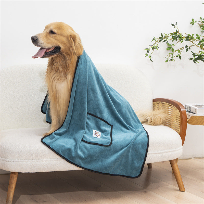 Microfibre Fast Drying Super Absorbent Pet Dog Cat Bath Robe Towel, Extra Soft & Thick