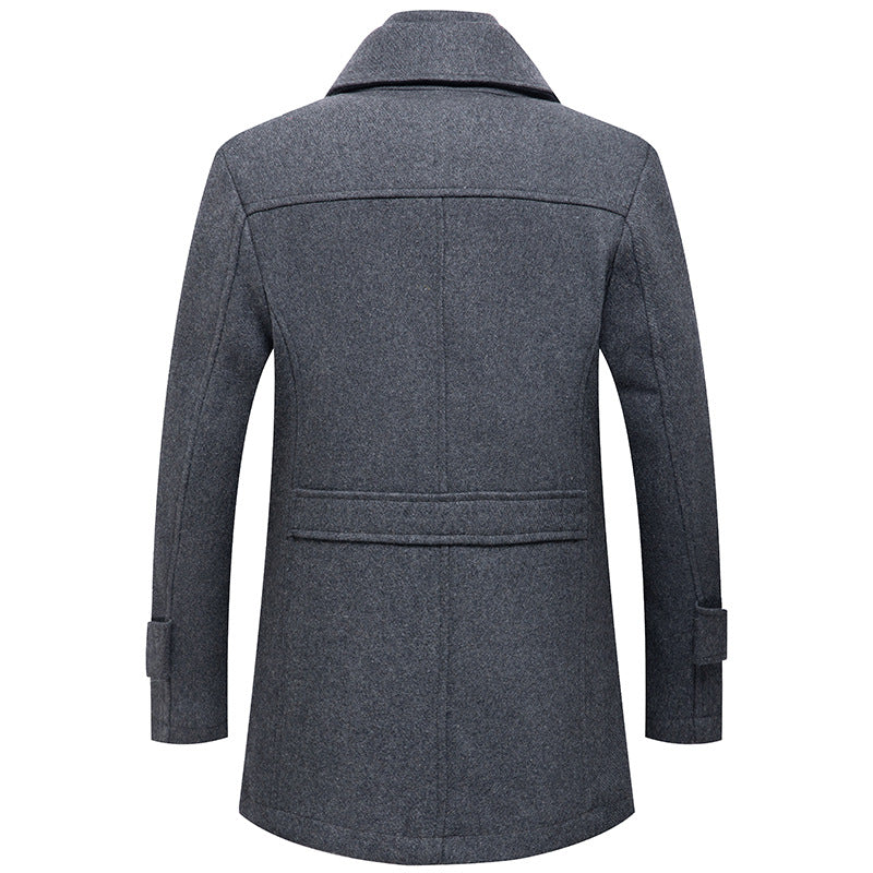 Men's British Thick Double-Layer Wool Blend Coat