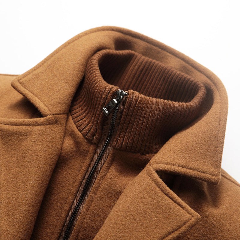 Men's British Double Layered Wool Pea Coat