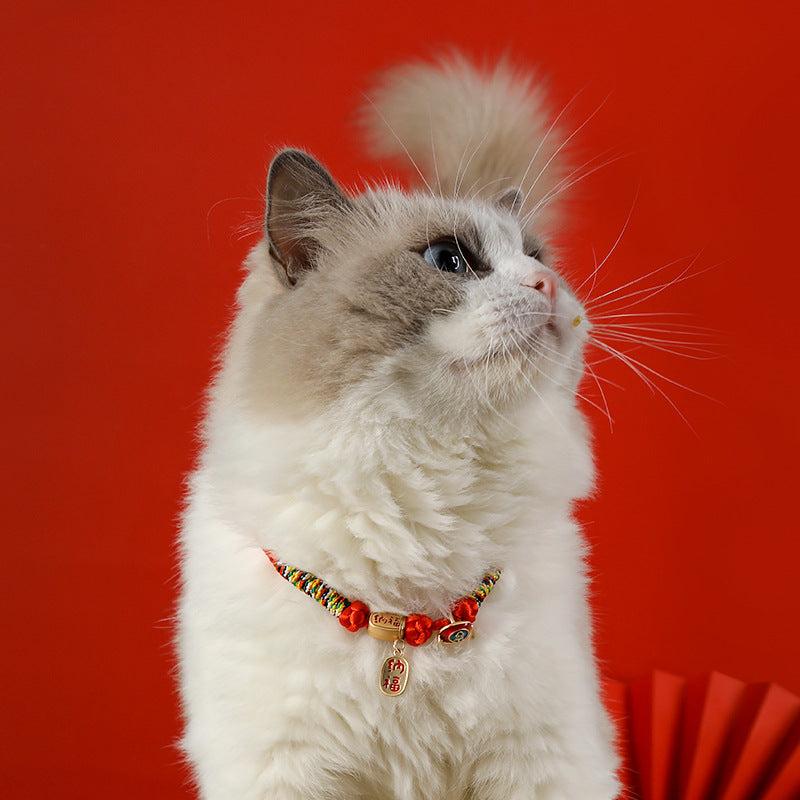 Hand Knitted Good Luck Fortune Cat Collar