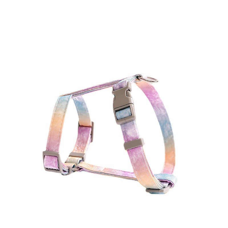 Gradient Color Breathable and Durable Pet Harness and Leash Set