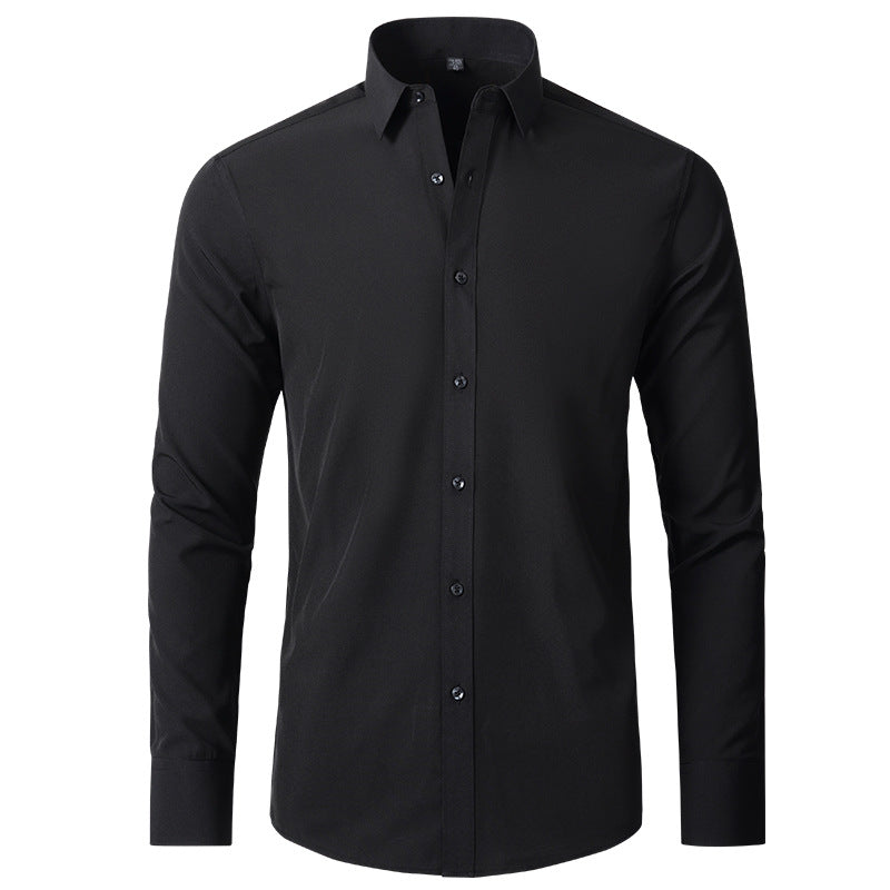 4 Pcs Men's Elastic Dress Shirts, Slim Fit Long Sleeves Shirt