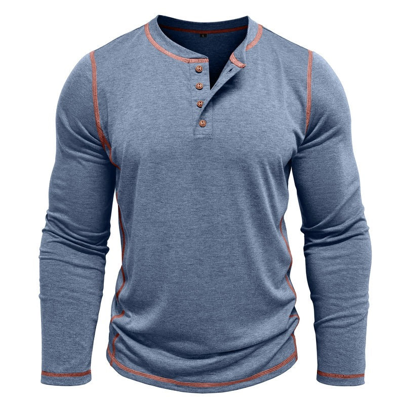 Men Casual Henley Shirt Long Sleeve Lightweight Shirt