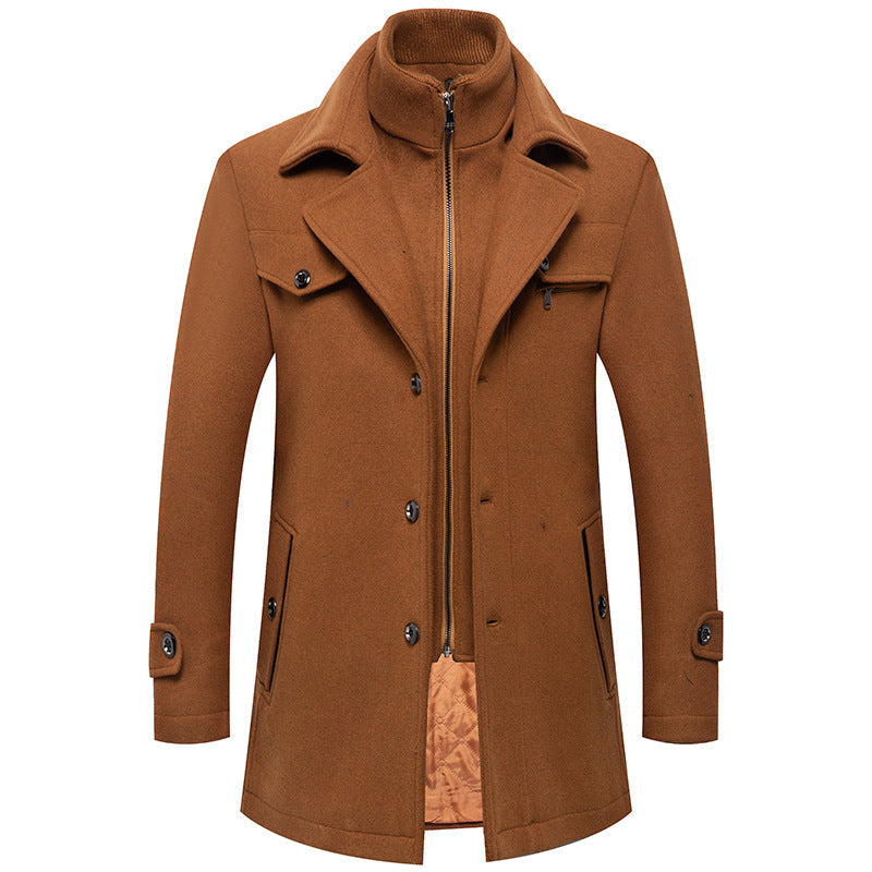 Men's British Double Layered Wool Pea Coat