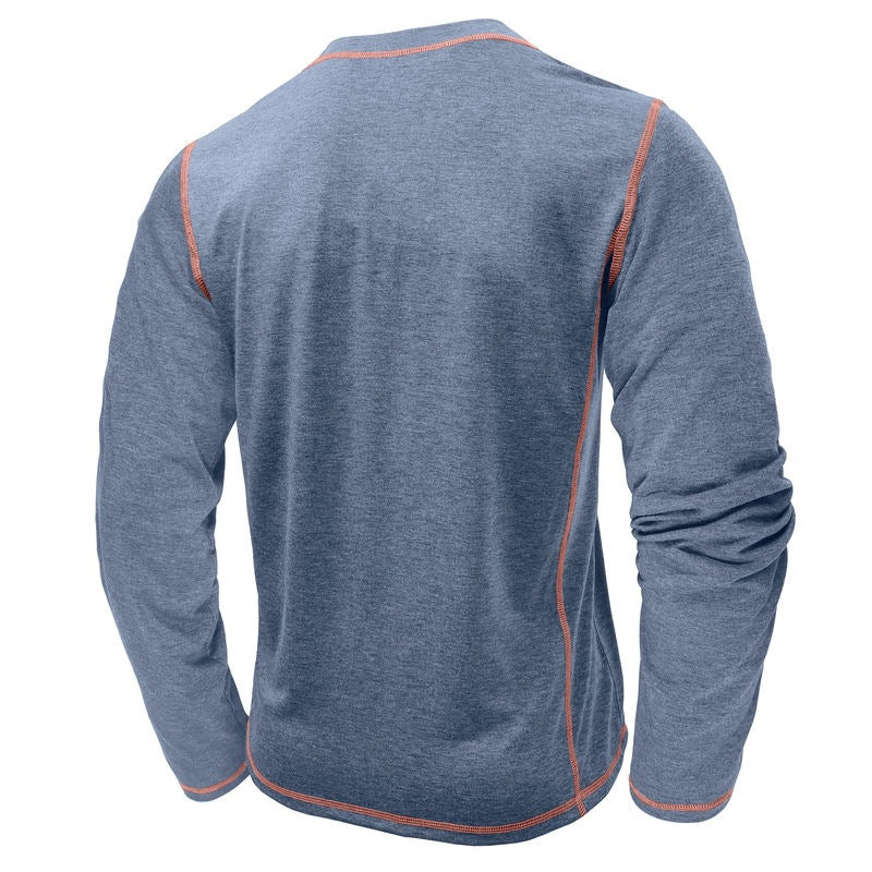 Men Casual Henley Shirt Long Sleeve Lightweight Shirt