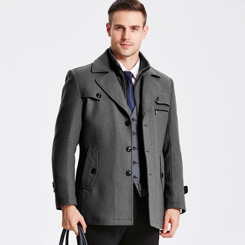 Men's Premium British Thick Double Layered Wool Coat