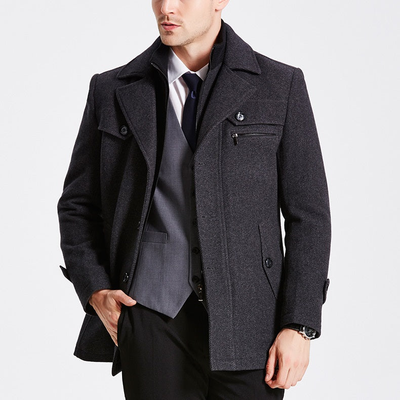 Men's Premium British Thick Double Layered Wool Coat