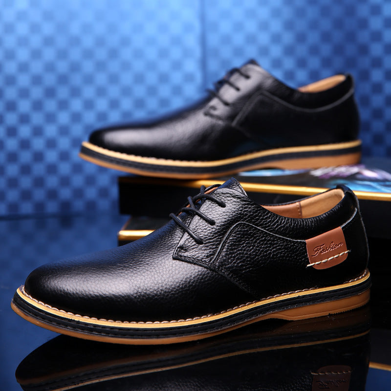 Mens Casual Shoes Lace-up Classic Office Leather Shoes