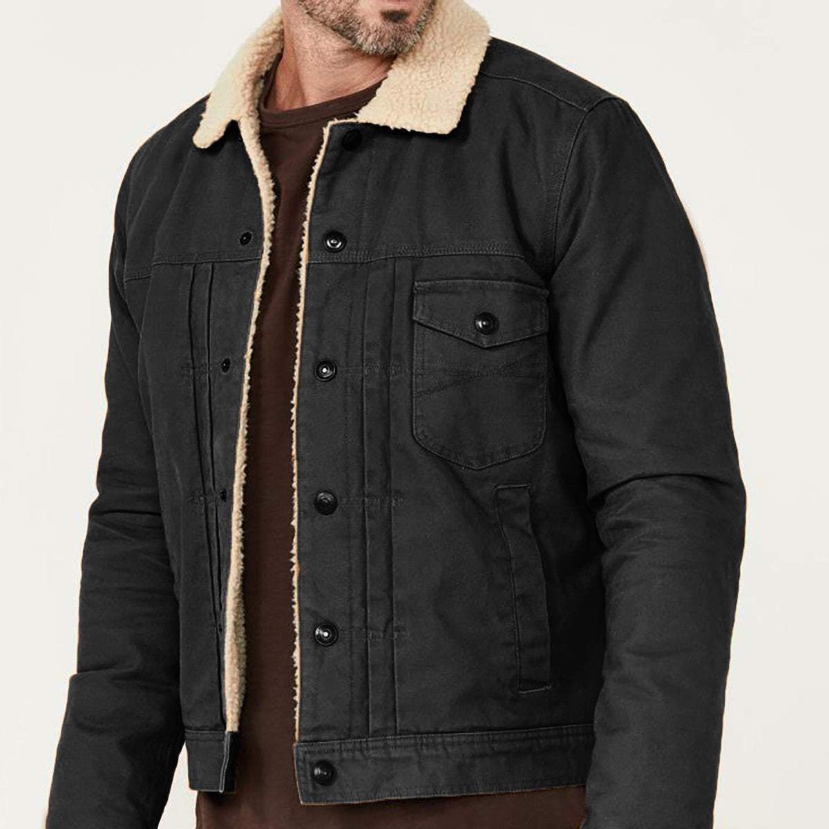 Men's Thick Fleece-Lined Cotton Casual Jacket