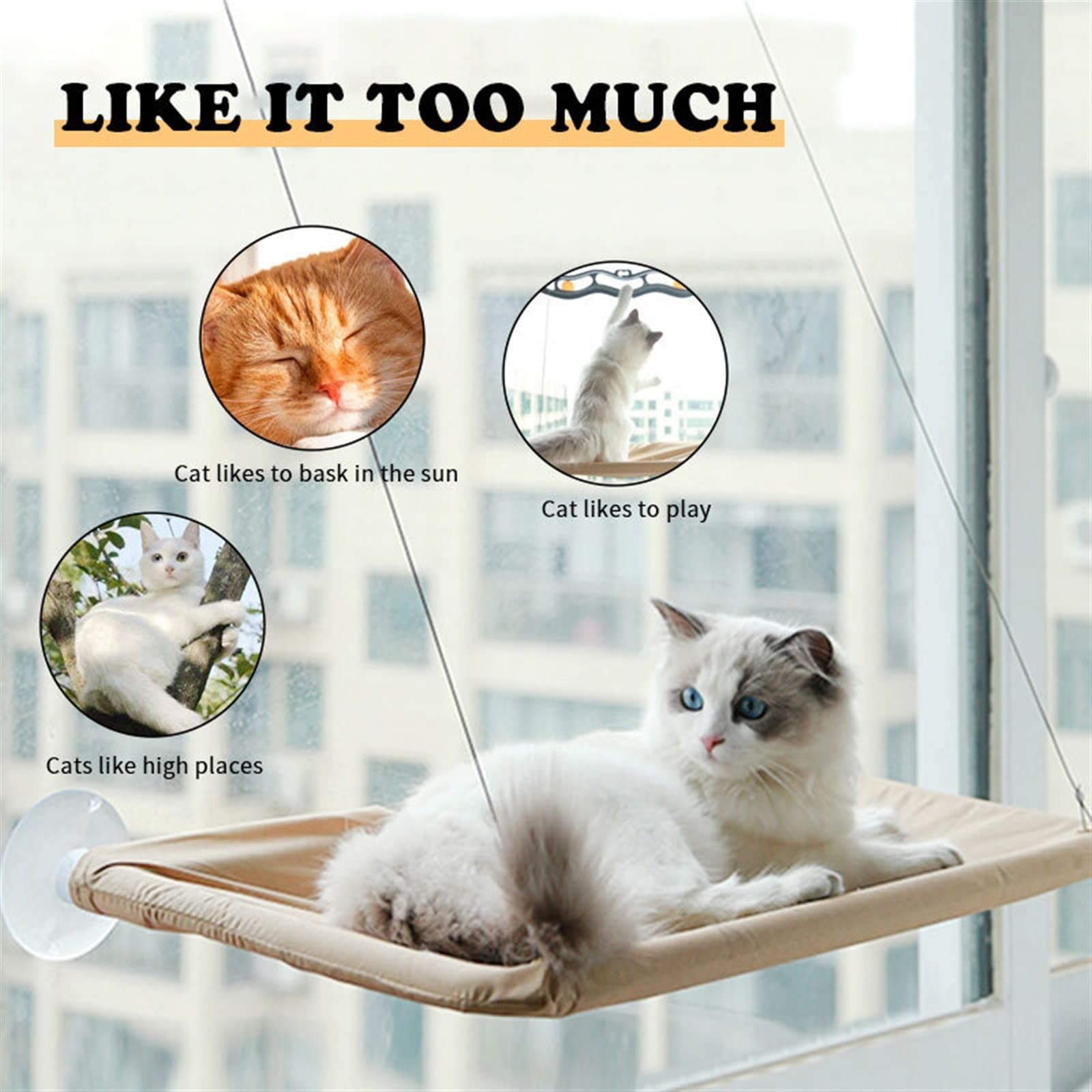 Cat Bed Window, Cat Hammock, Cat Shelves Space Saving Design