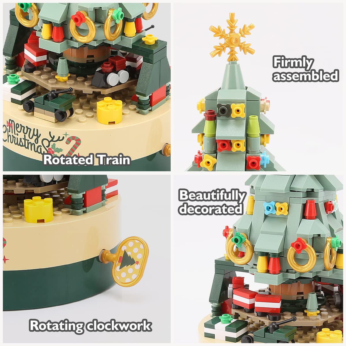 Christmas Tree Building Kits for Kids - DIY Building Block Music Box