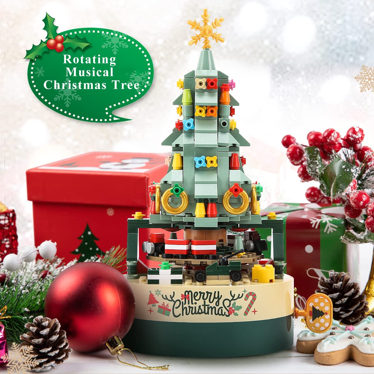 Christmas Tree Building Kits for Kids - DIY Building Block Music Box