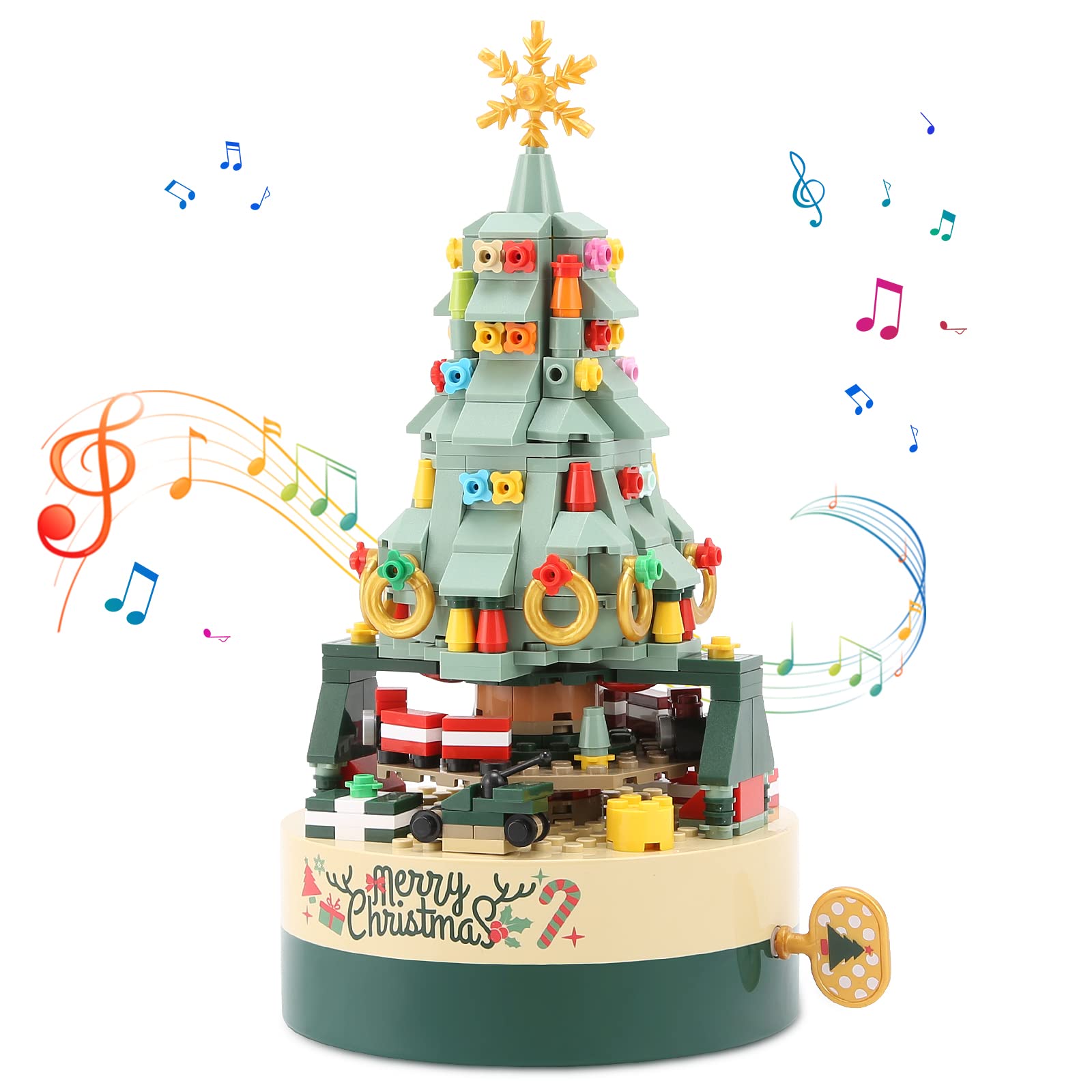 Christmas Tree Building Kits for Kids - DIY Building Block Music Box