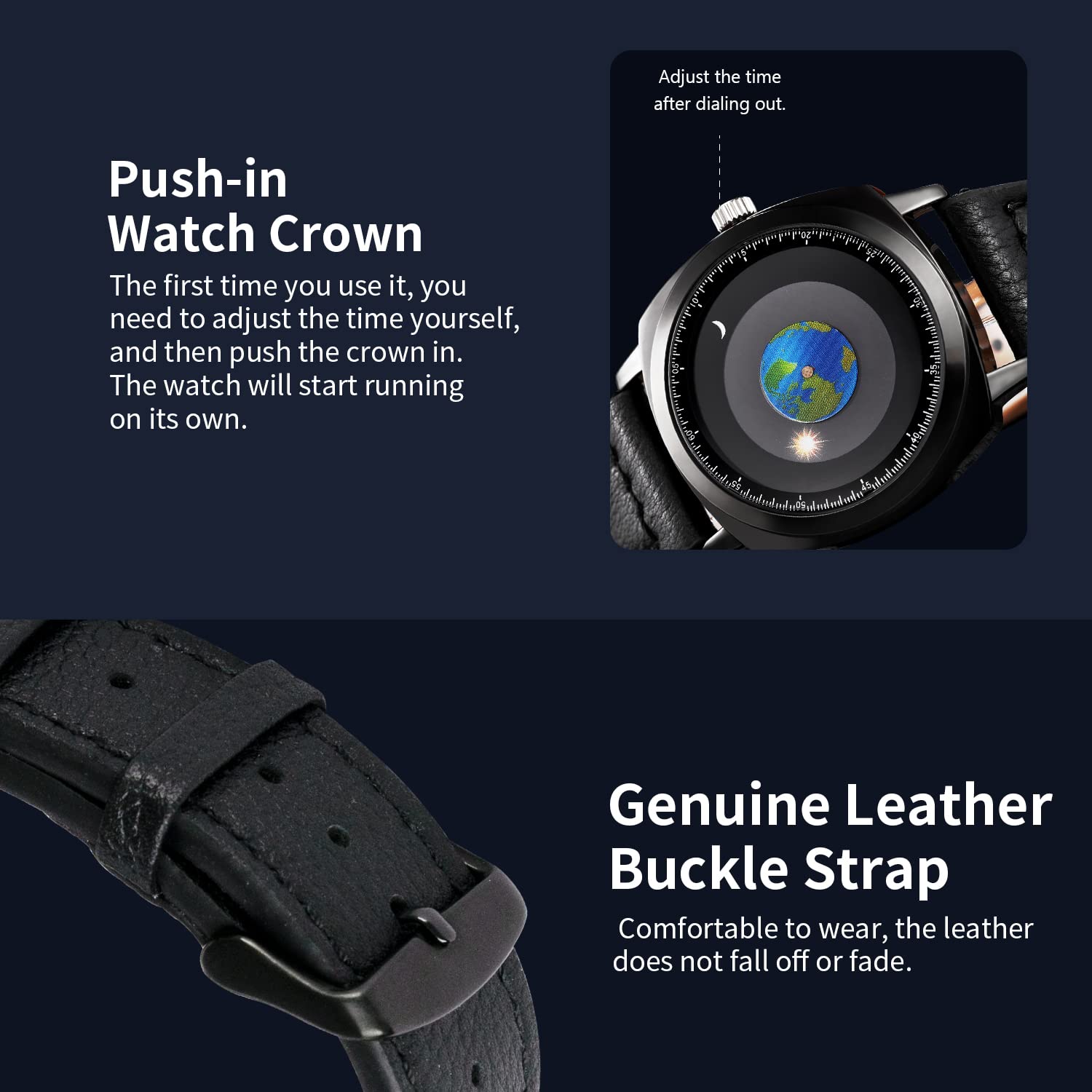 Men's Wrist Watches, Creative Earth Conceptual Design Watches