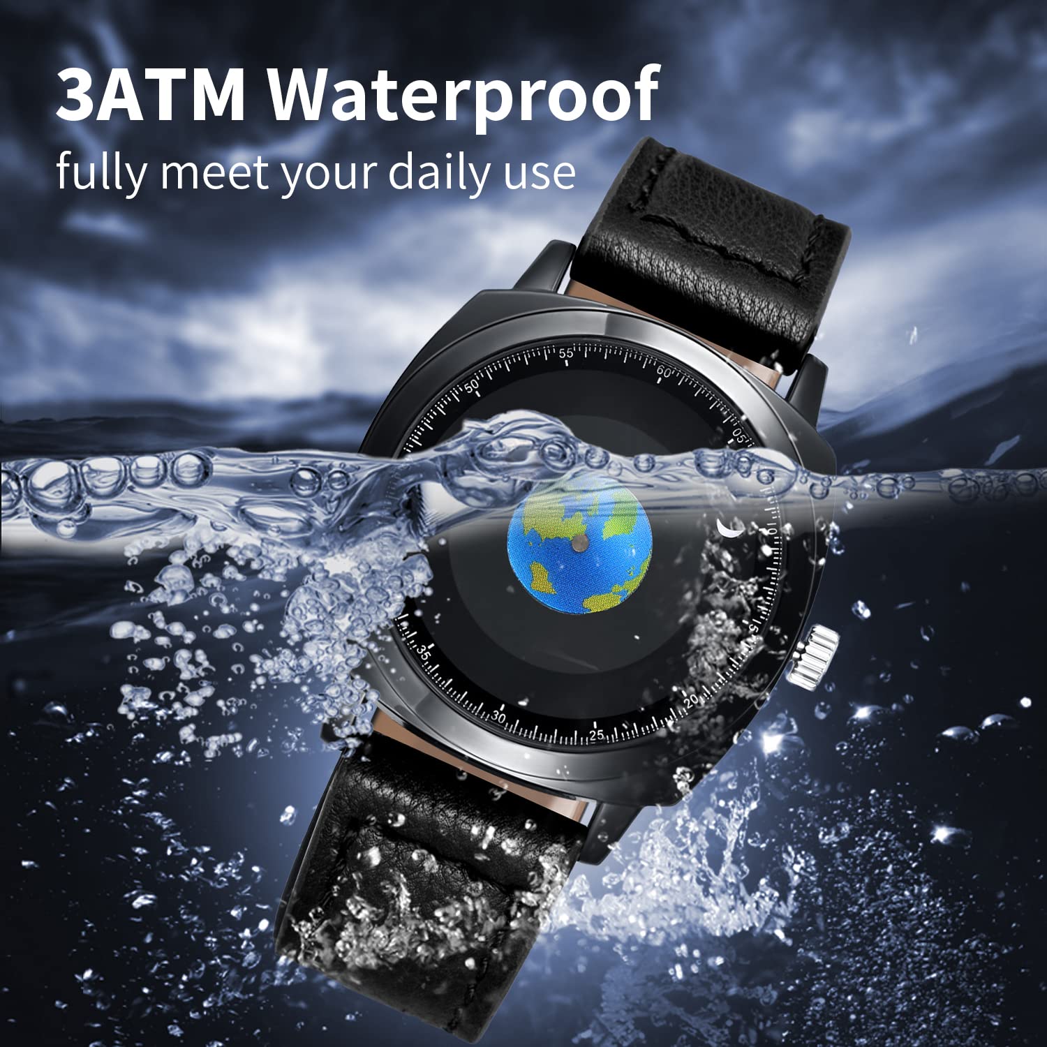 Men's Wrist Watches, Creative Earth Conceptual Design Watches