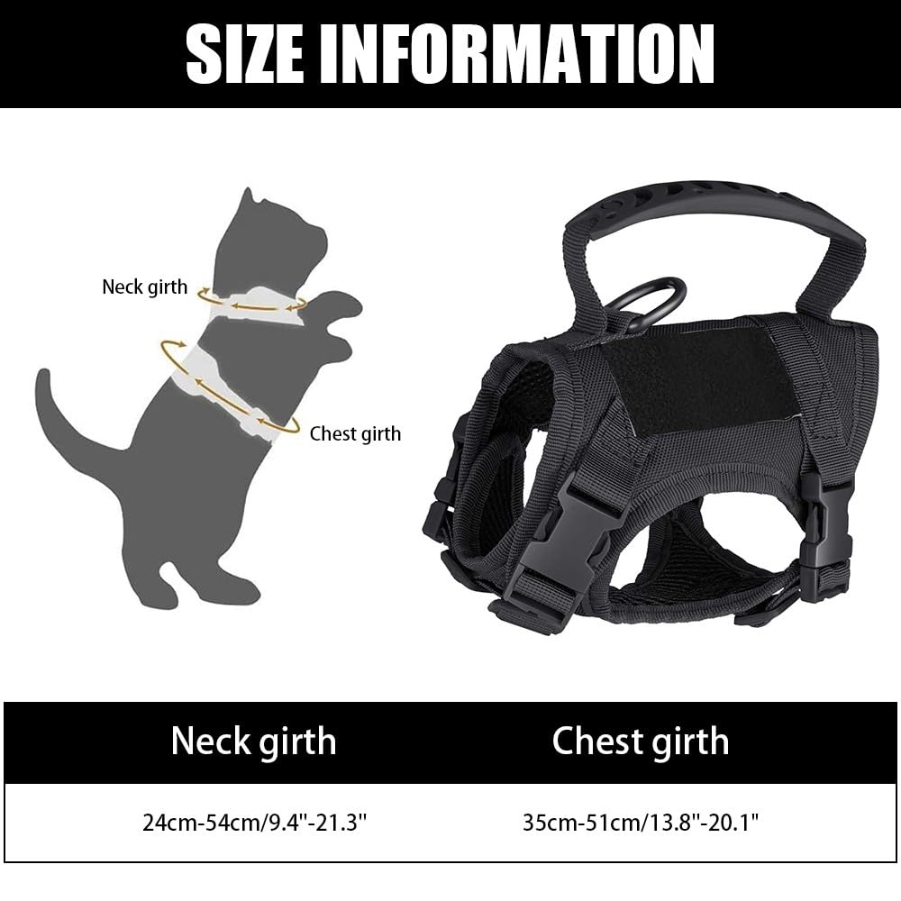 Cat Harness & Leash, Tactical Pet Walking Harness Escapeproof Breathable Cat Vest Harnesses with Letter Stickers