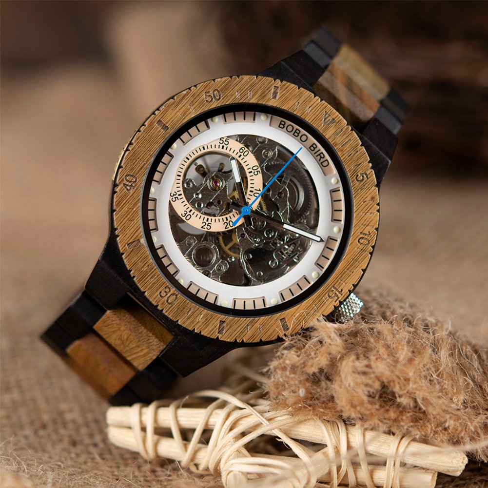 Mens Wooden Watches Luxury Mechanical Watch Lightweight Wood Band Timepieces