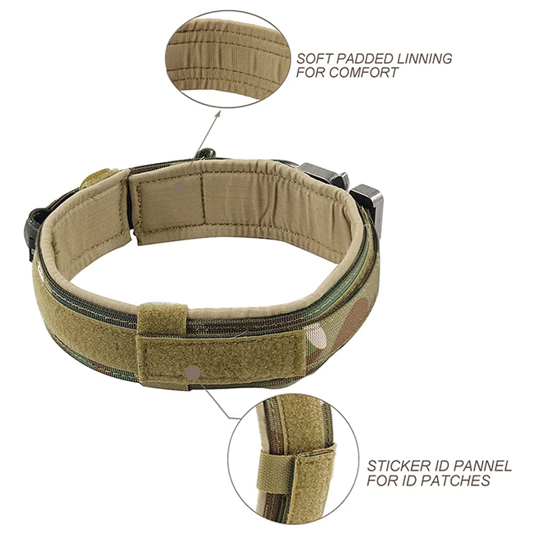 Tactical Dog Collar, Premium Nylon Adjustable Dog Collars with Handle Heavy Duty Metal Reinforce Buckle