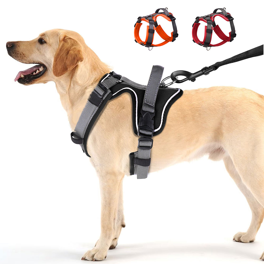 Dog Harness No Pull,Reflective Pet Harness with Handle,Easy to Wear,Adjustable Dog Harness for Small Medium Large Dogs