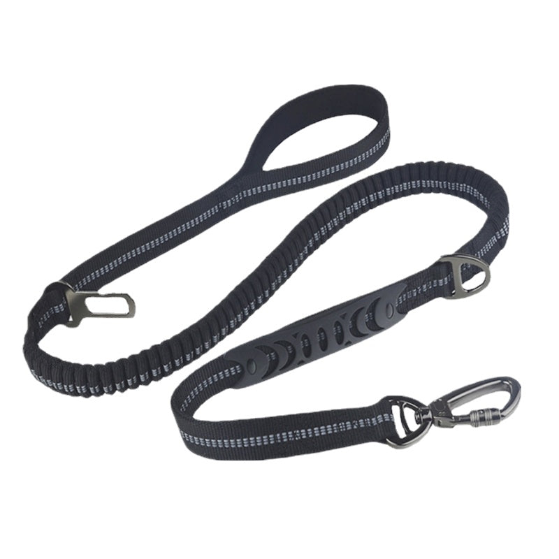 Heavy Duty Bungee Dog Leash - 5 Ft Reflective Dog Shock Absorbing Training Leash with Double Traffic Handles