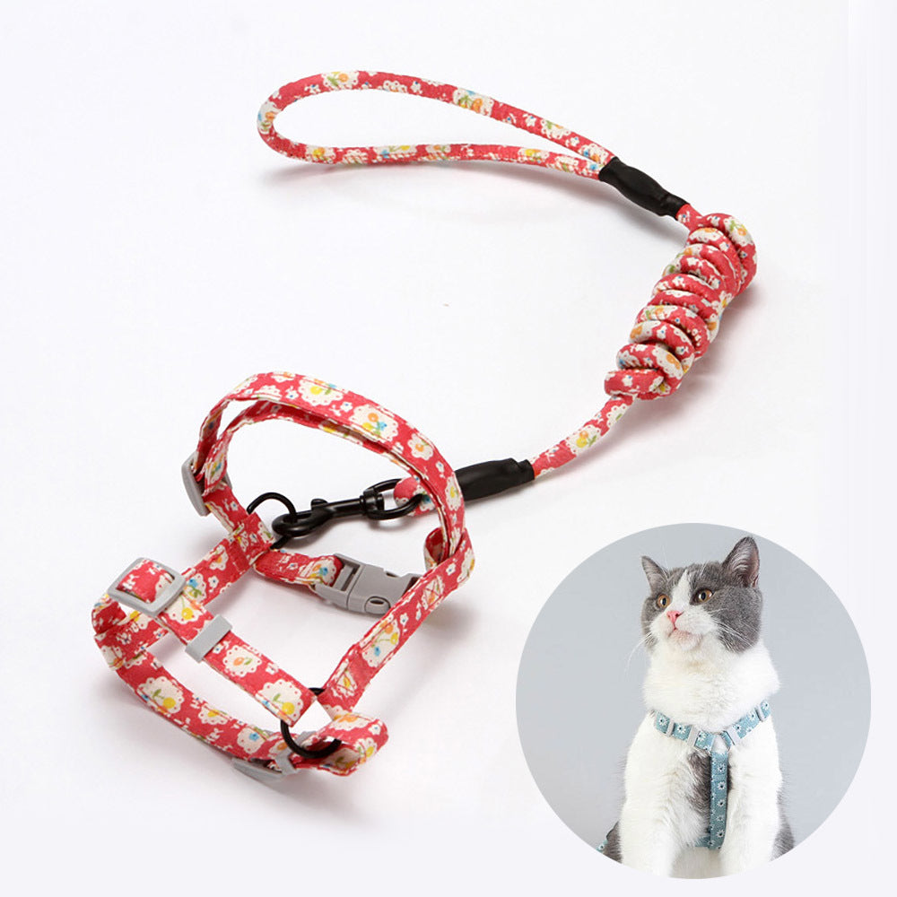 Adjustable Cat Harness Leash Escape Proof Kitten Breathable Harness