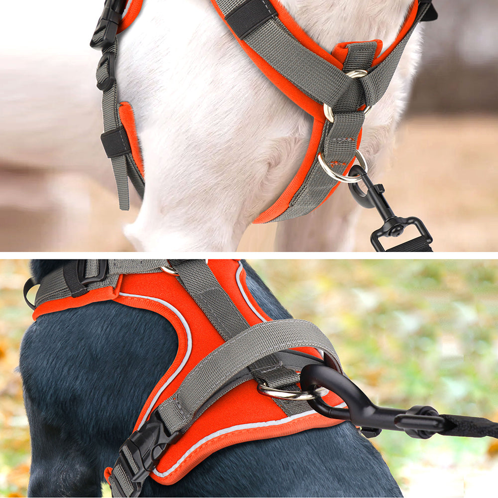 Dog Harness No Pull,Reflective Pet Harness with Handle,Easy to Wear,Adjustable Dog Harness for Small Medium Large Dogs