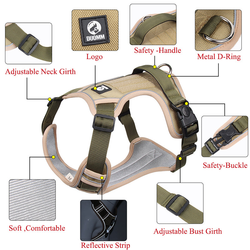 Adjustable Harness Dog Reflective Safety Training Walking Chest Vest Leads Collar