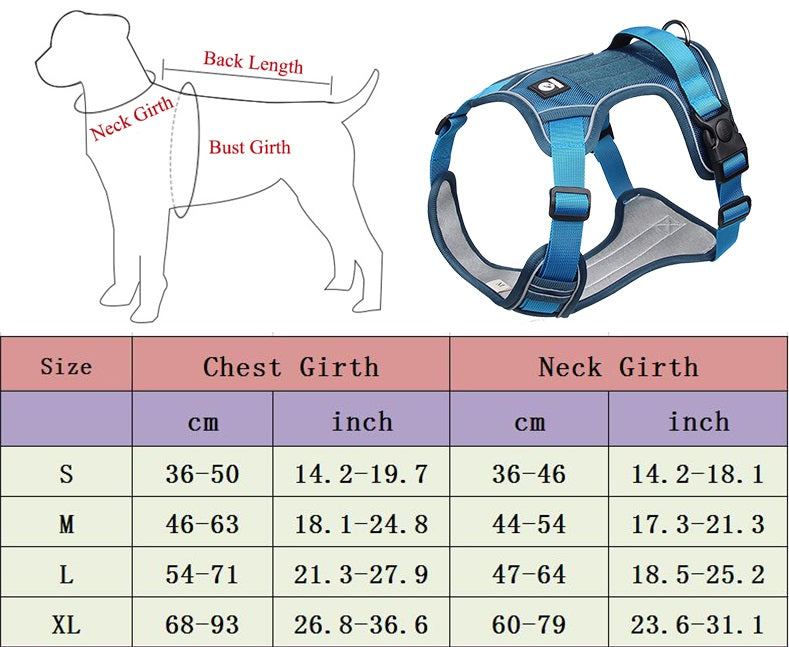 Adjustable Harness Dog Reflective Safety Training Walking Chest Vest Leads Collar