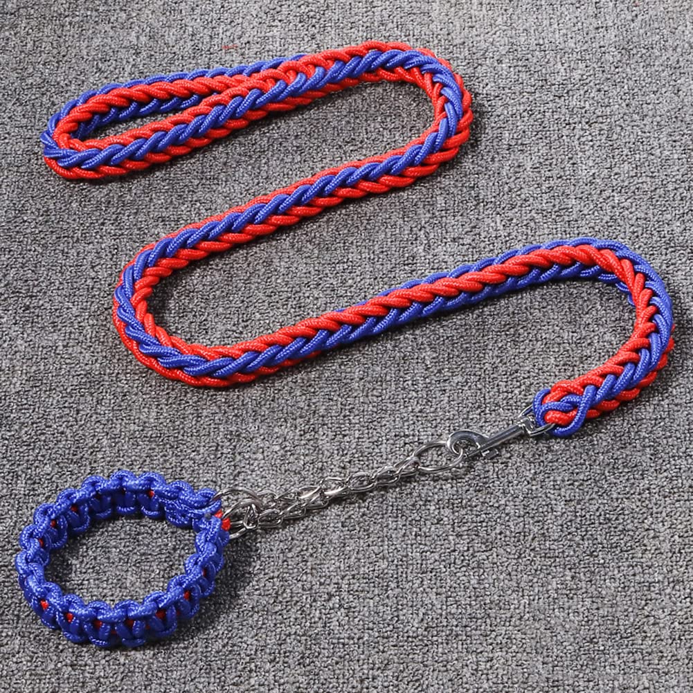 Dog Collar and Leash Set, Heavy Duty Hand Nylon Braided Rope Strong 4 FT Dog Leash