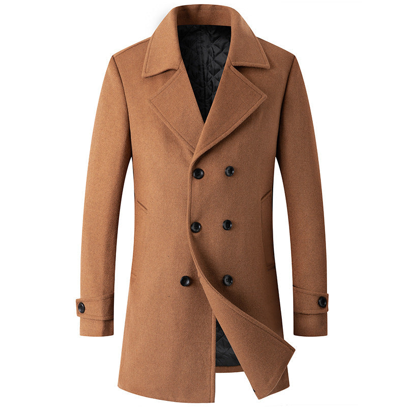 Men's Premium Double-Breasted Wool Pea Coat