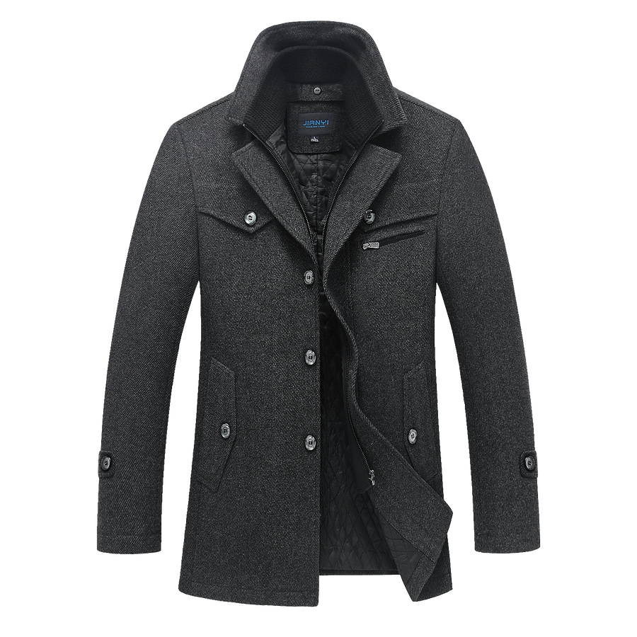 Men's British Double Layered Wool Pea Coat