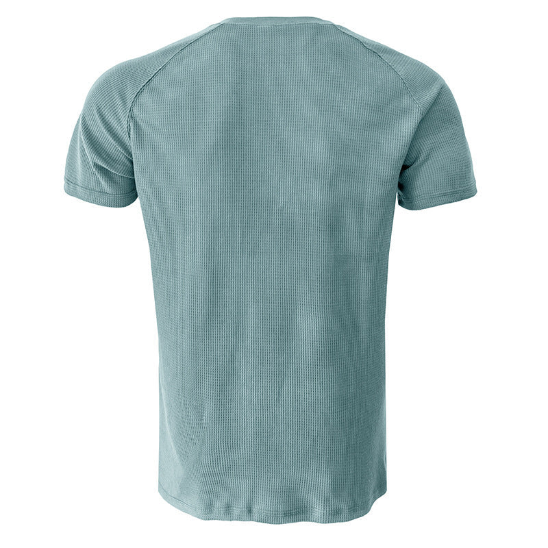 Men's Henley Breathable Waffle Knit T-shirts