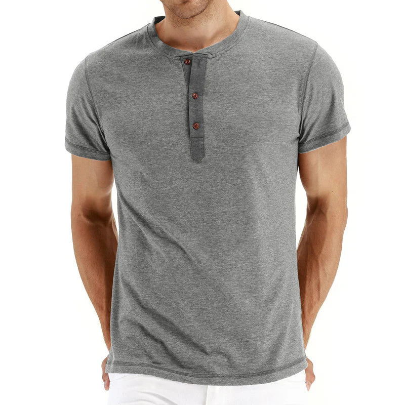 Men's Henley Fashion Casual Front Placket T-Shirts