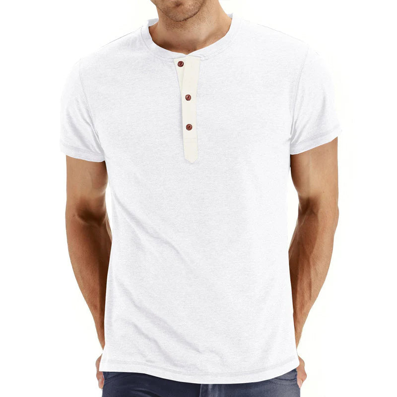 Men's Henley Fashion Casual Front Placket T-Shirts