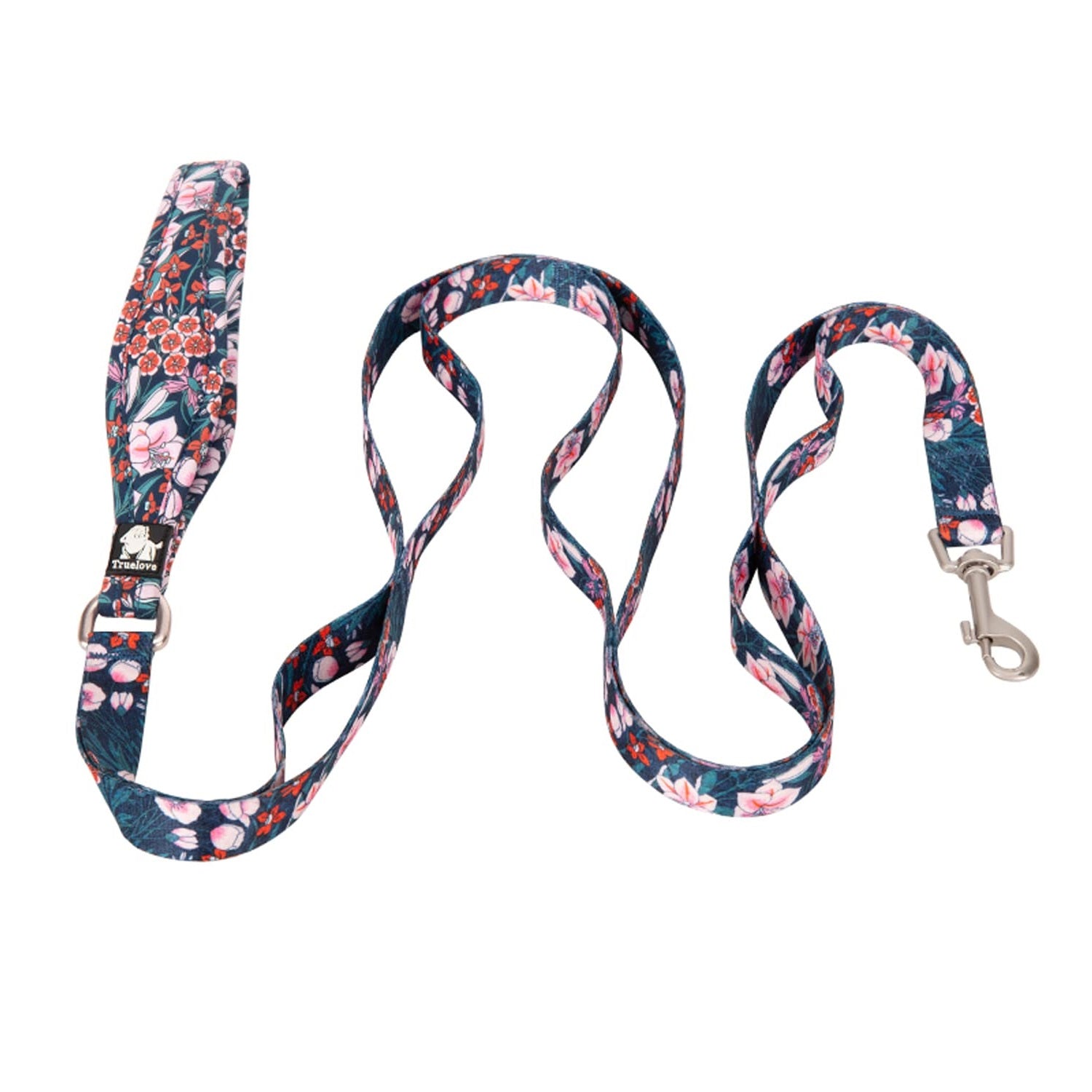 Floral Dog Leash with Multi Handles Durable Chain Rope Soft Padded Training Control Pet Walking Lead