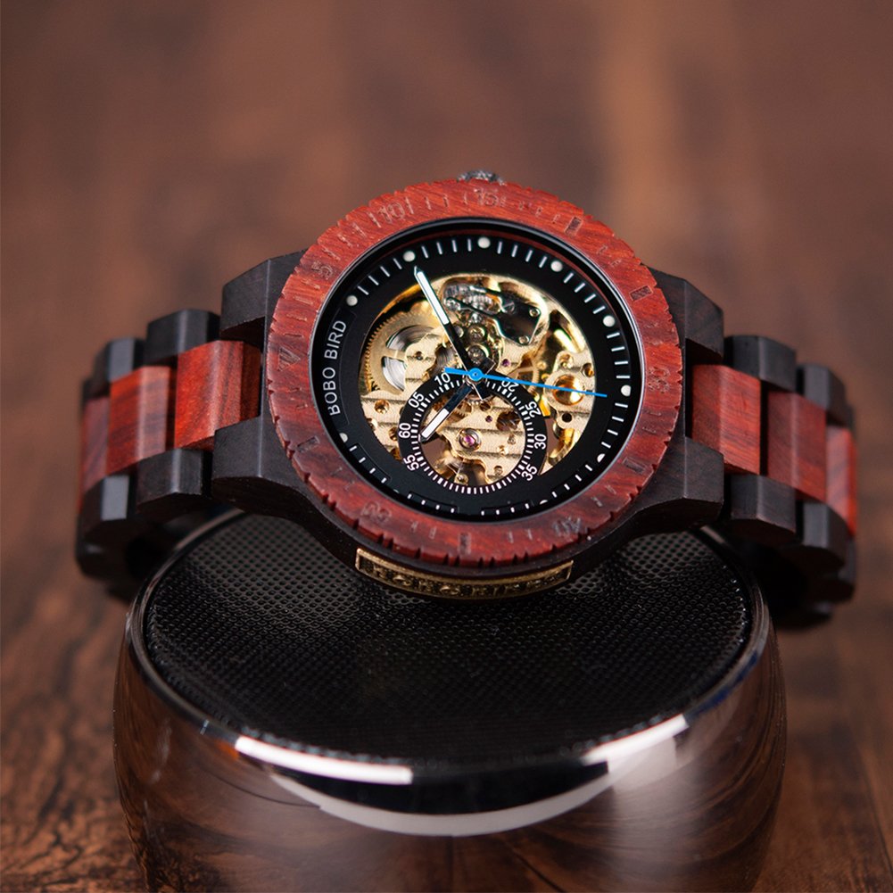 Mens Wooden Watches Luxury Mechanical Watch Lightweight Wood Band Timepieces