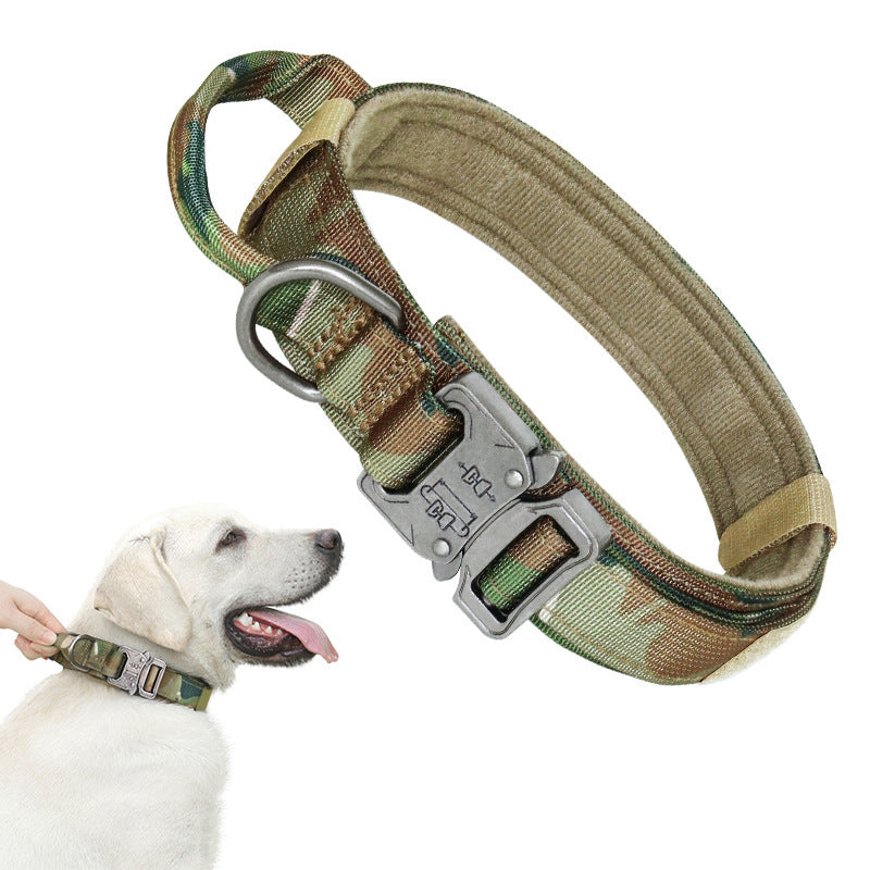 Tactical Dog Collar, Premium Nylon Adjustable Dog Collars with Handle Heavy Duty Metal Reinforce Buckle