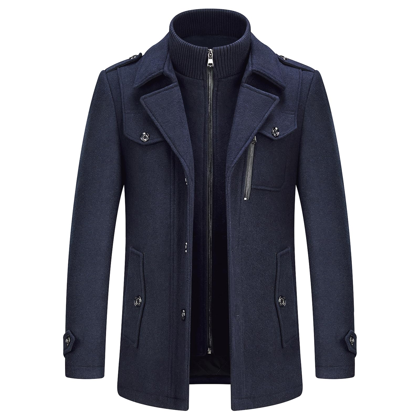 Men's British Thick Double-Layer Wool Blend Coat