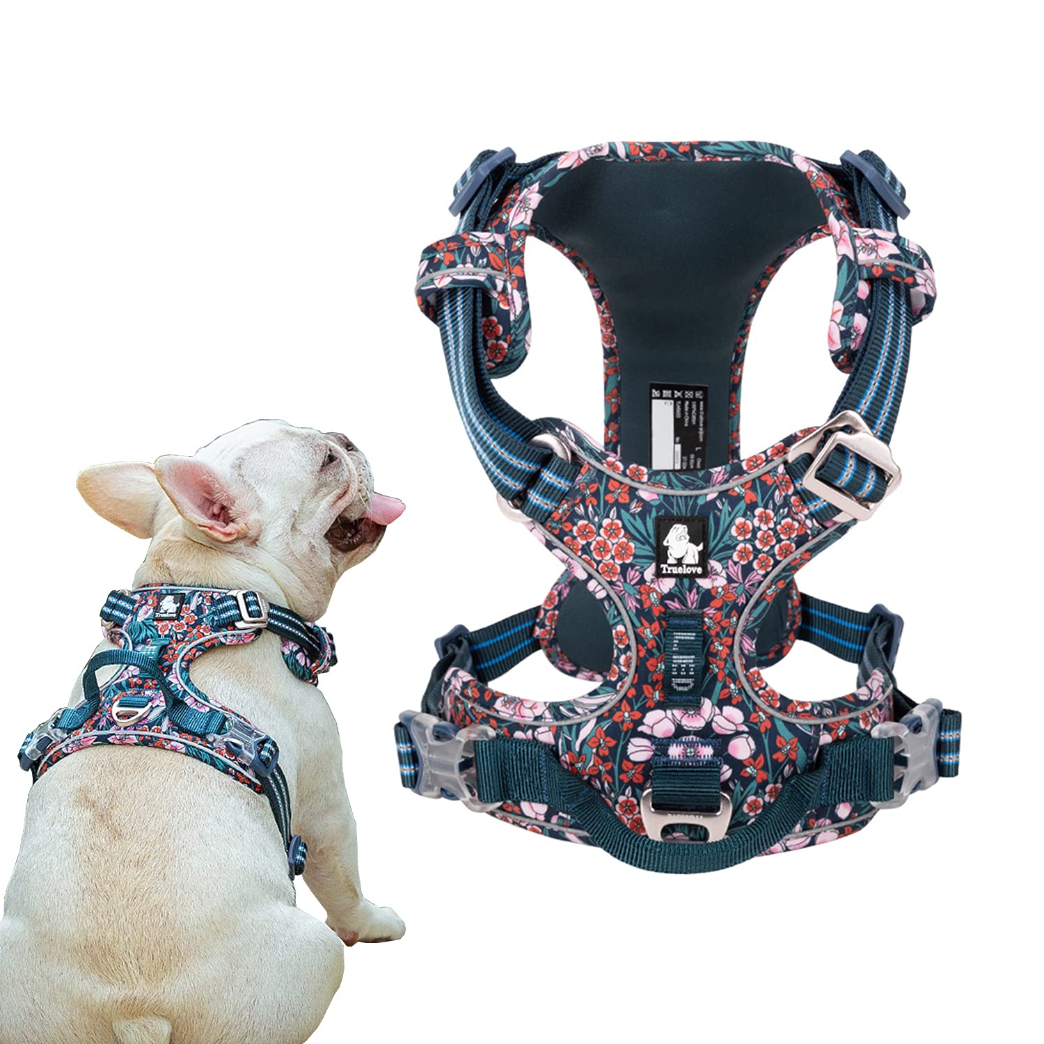 No Pull Premium Dog Harness, Cotton Fabric, Breathable and Reflective Soft