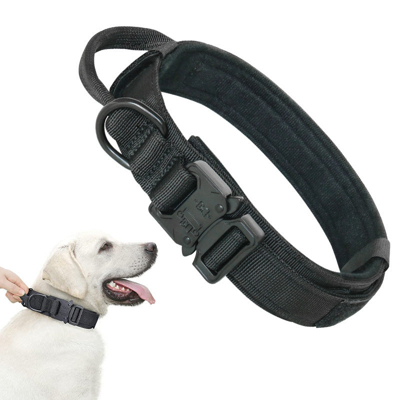 Tactical Dog Collar, Premium Nylon Adjustable Dog Collars with Handle Heavy Duty Metal Reinforce Buckle