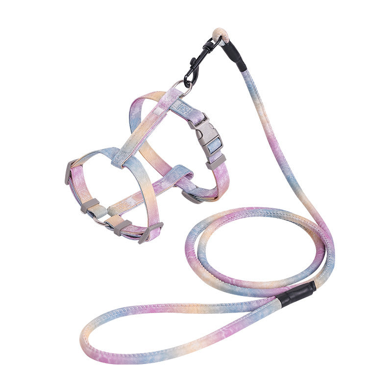 Gradient Color Breathable and Durable Pet Harness and Leash Set