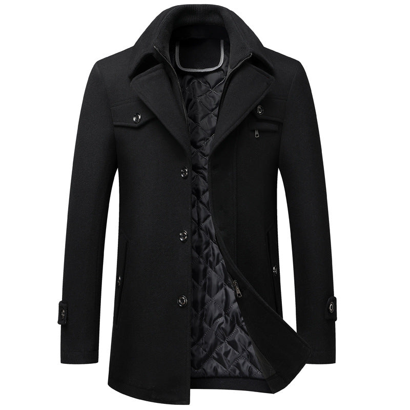 Men's Premium British Thick Double Layered Wool Coat