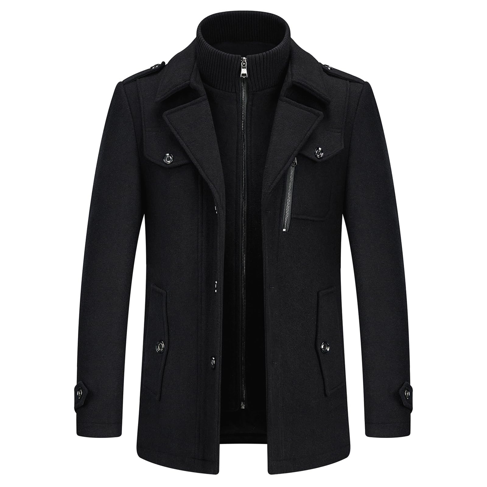 Men's British Thick Double-Layer Wool Blend Coat