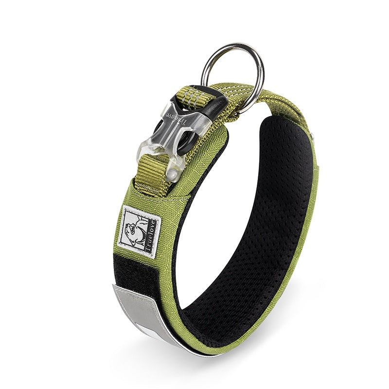 Premium Widened Shock Absorbing Dog Collar, Soft Breathable Adjustable Reflective Dog Collar