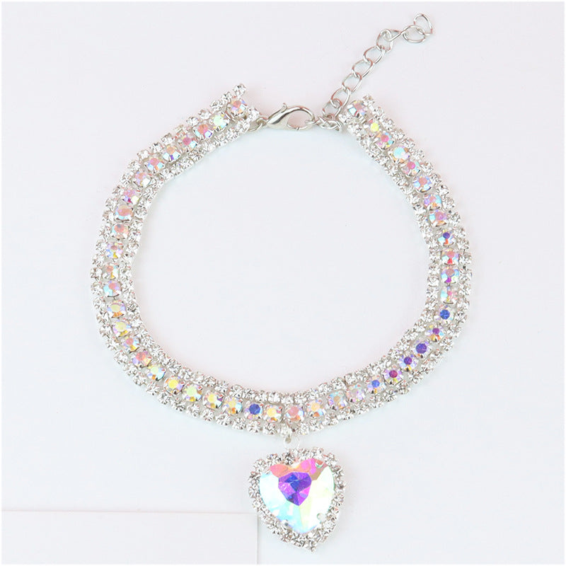 Luxury Rhinestone Cat Collar Necklace Cat Puppy Wedding Collars Crystal Jewelry