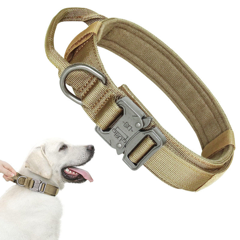 Tactical Dog Collar, Premium Nylon Adjustable Dog Collars with Handle Heavy Duty Metal Reinforce Buckle