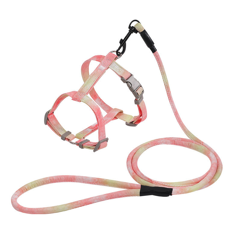 Gradient Color Breathable and Durable Pet Harness and Leash Set